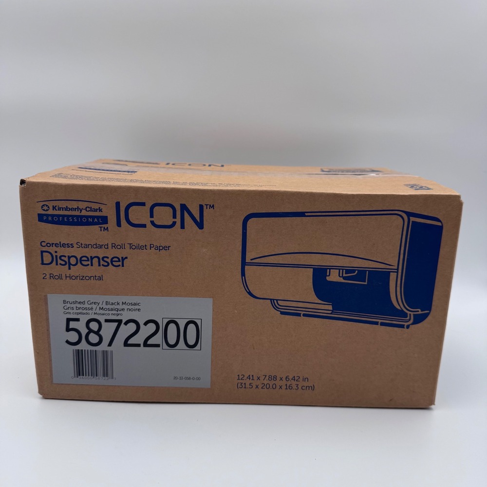 Kimberly-Clark ICON Coreless Toilet Paper Dispenser 5872200 Brushed Grey Black